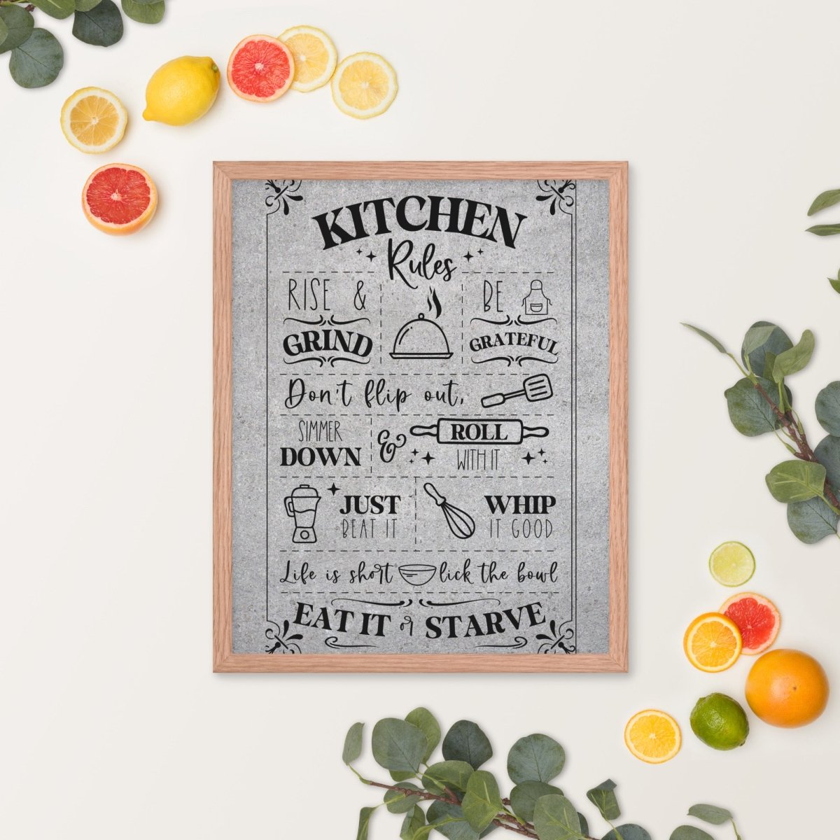 Unique Personalized Our Kitchen Rules Wall Art Customized Pub Signs Gifts for Men by Groovy Guy