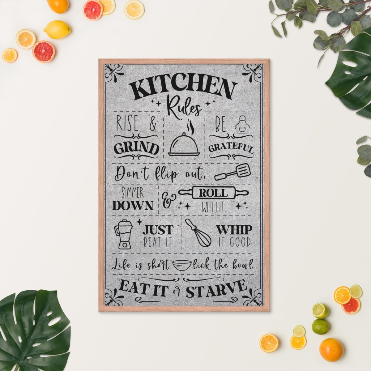Unique Personalized Our Kitchen Rules Wall Art Customized Pub Signs Gifts for Men by Groovy Guy