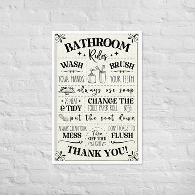 Bathroom Rules Framed Art