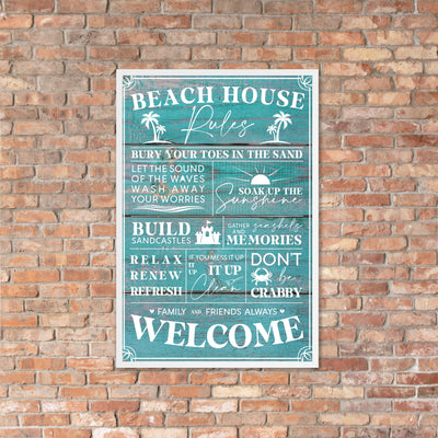 Beach House Rules Wall Art