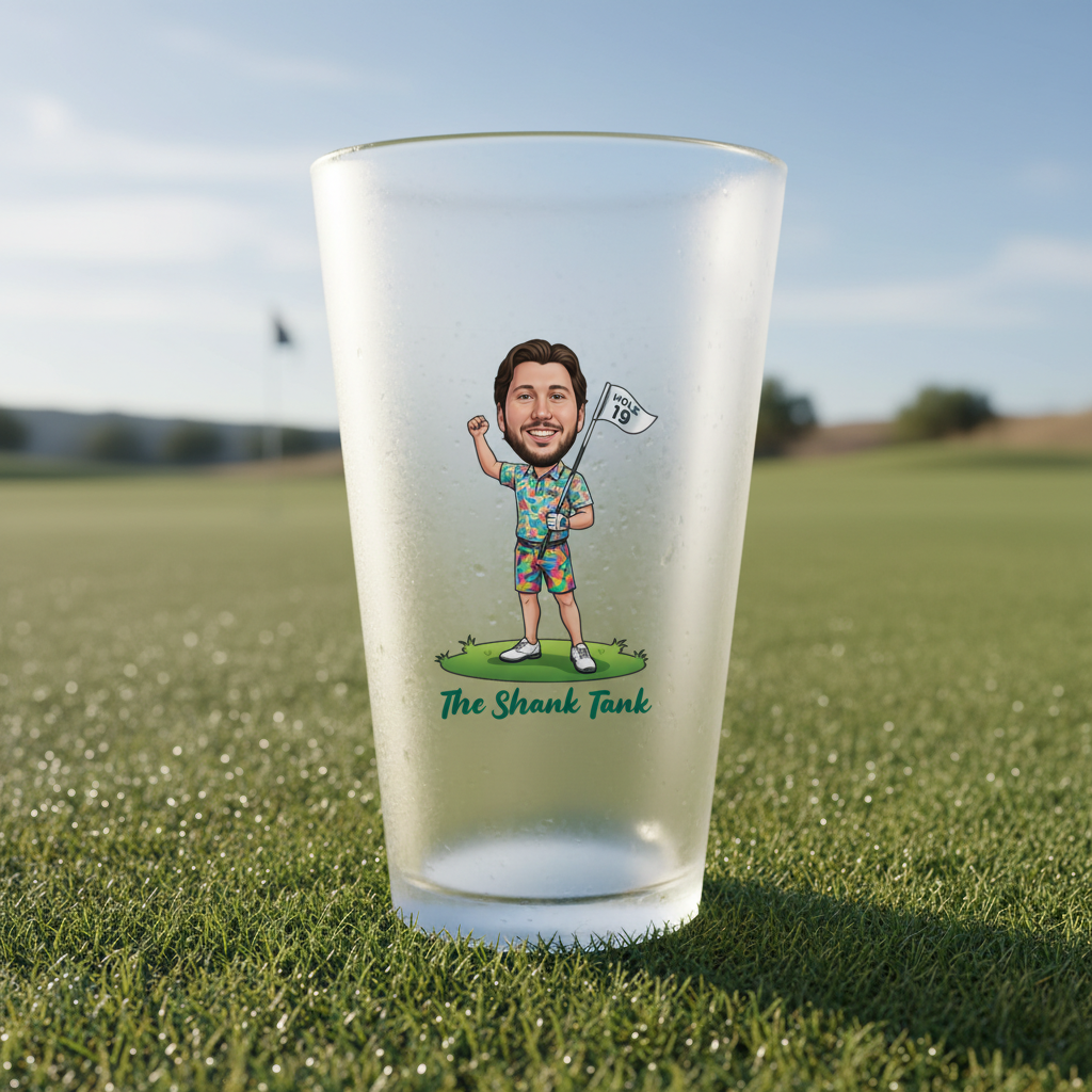 Cartoon Caddie Pint Glass