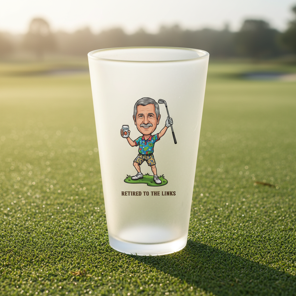 Cartoon Caddie Pint Glass