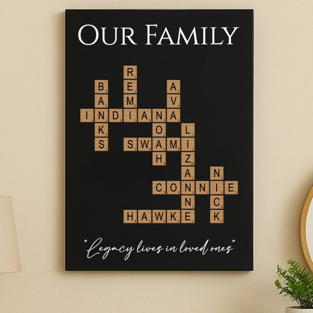 Our Family Crossword Puzzle Sign