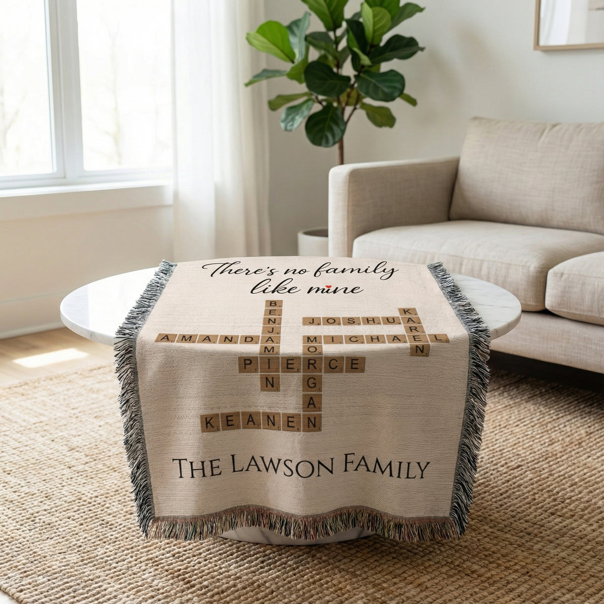 Family Crossword Puzzle Blanket