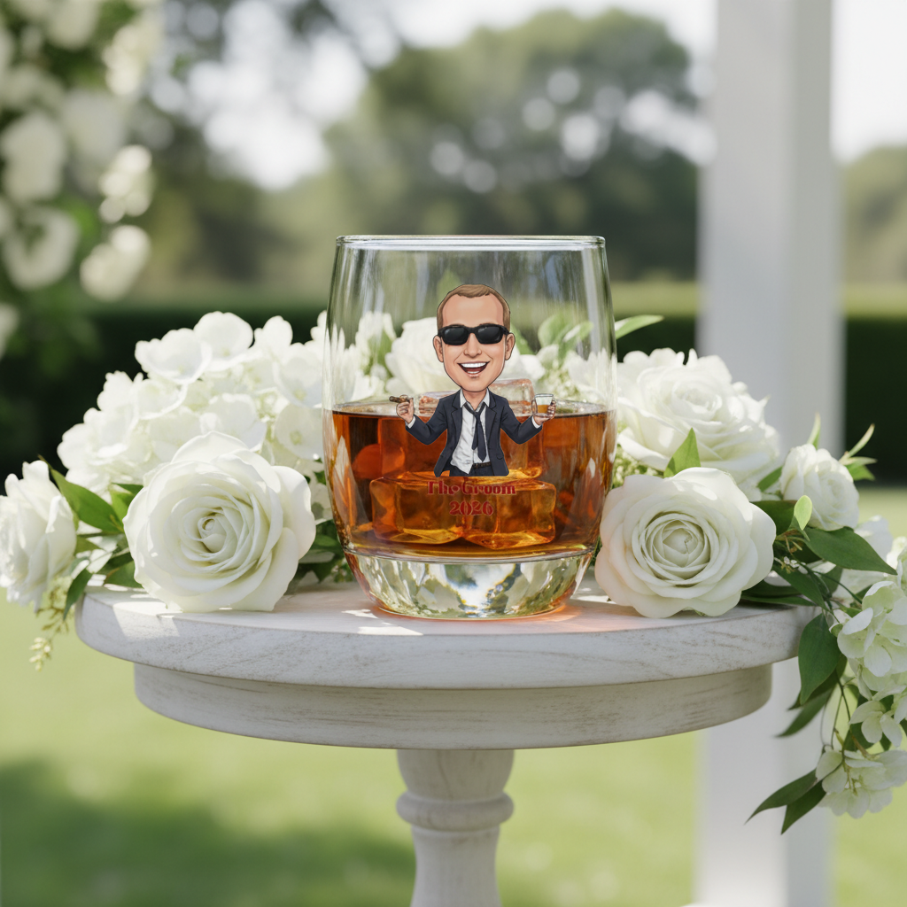 Grooms Crew Whiskey Glass