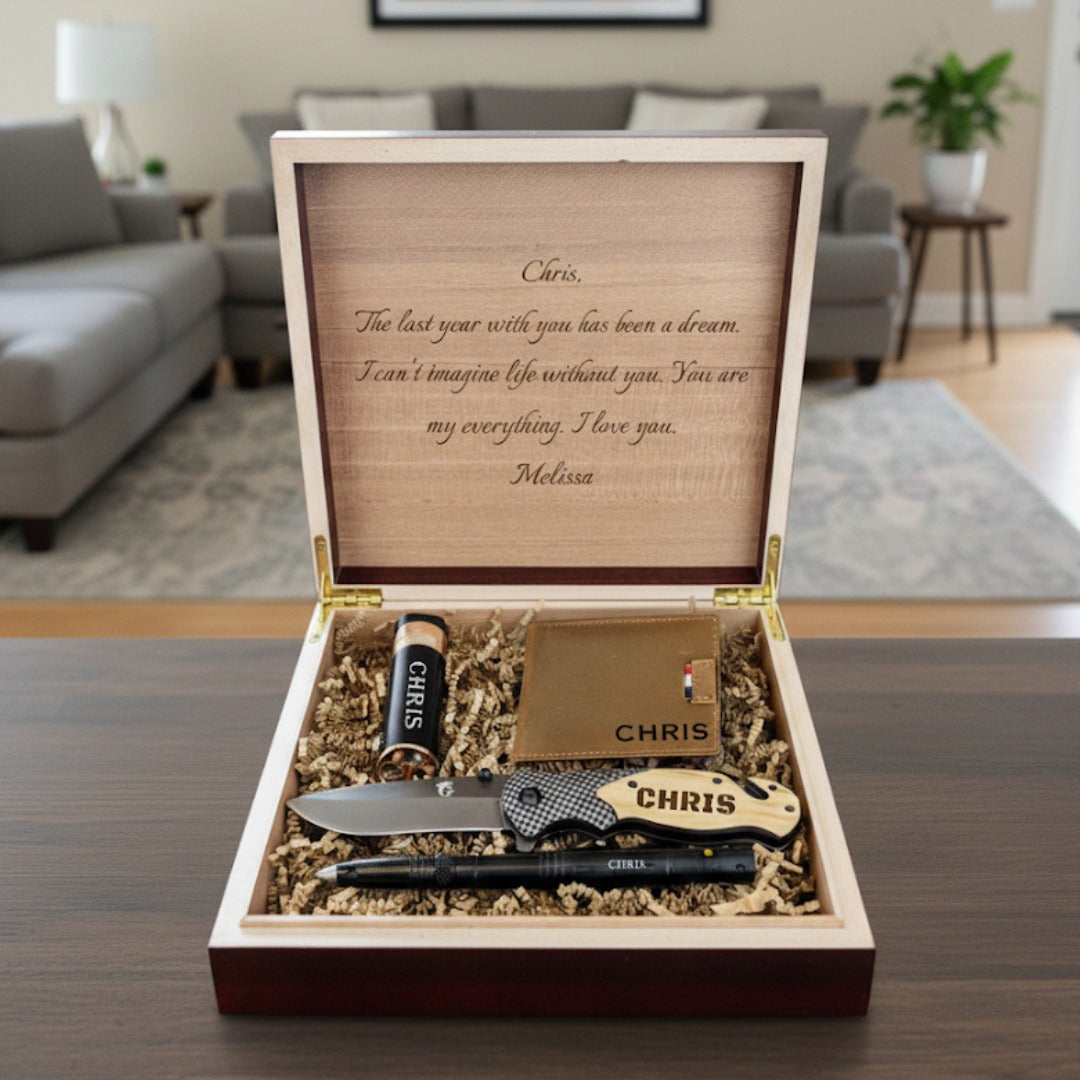 Custom Personalized Gifts for men gift box with engraving