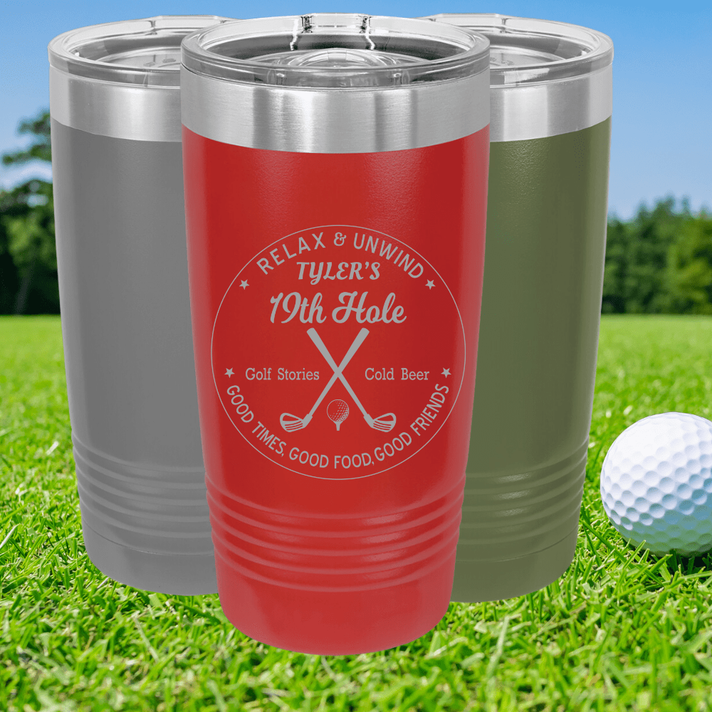 Unique Personalized 19th Hole Golf Tumbler Customized Golf Gifts for Men by Groovy Guy