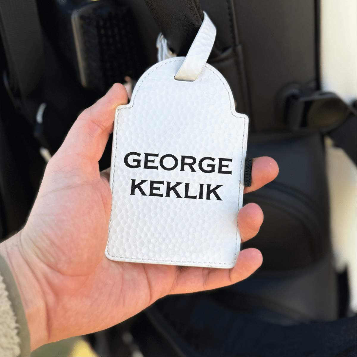 Unique Personalized Tee'd Up Bag Tag Customized Gifts for Men by Groovy Guy