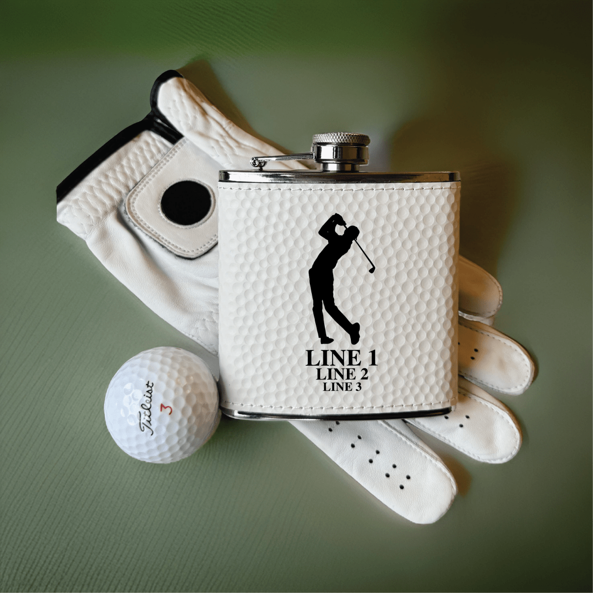 Unique Personalized The Tee'd Up Flask Customized Flask Gifts for Men by Groovy Guy