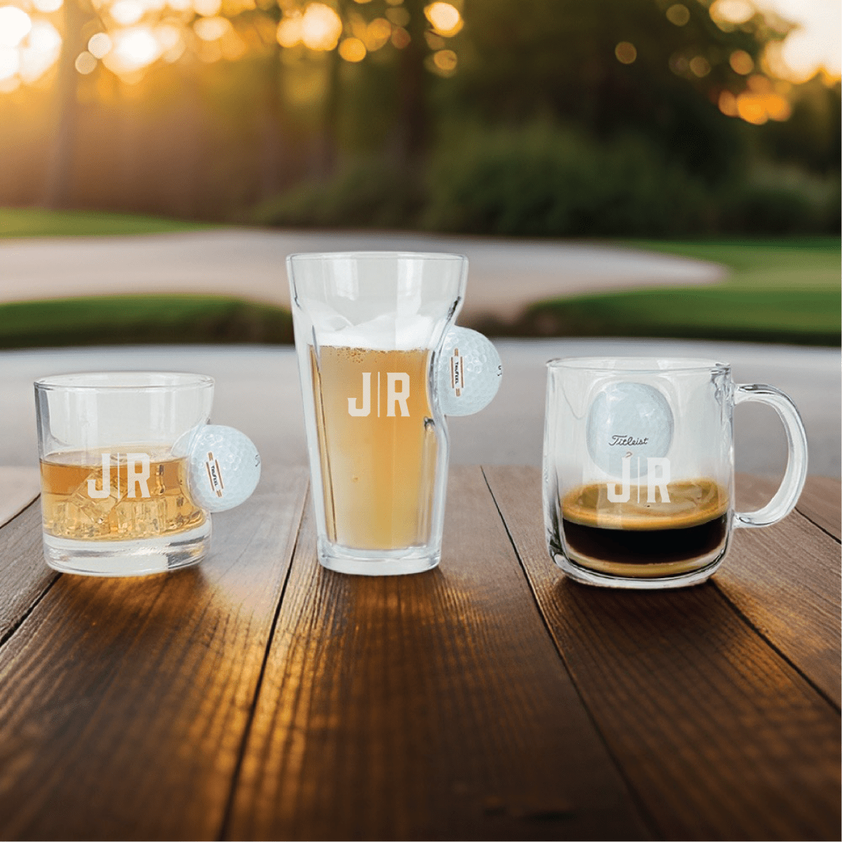 Unique Personalized Golfers Glassware Gift Set Customized Golf Gifts for Men by Groovy Guy