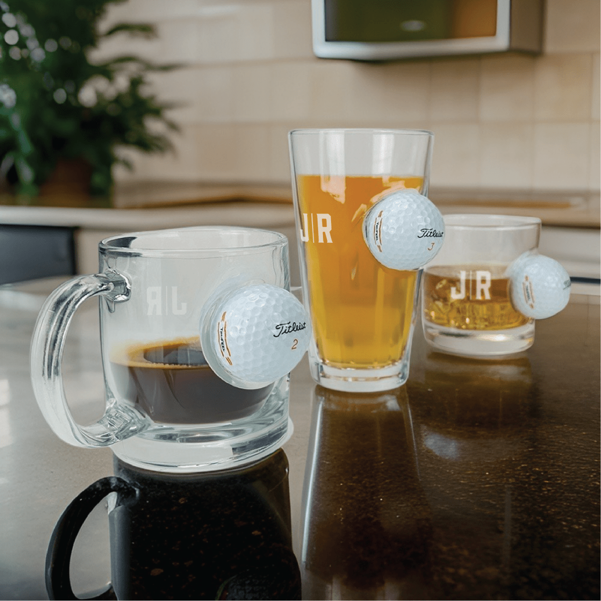 Unique Personalized Golfers Glassware Gift Set Customized Golf Gifts for Men by Groovy Guy