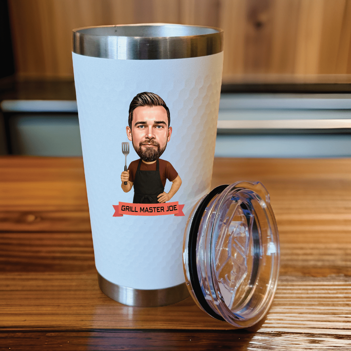 Unique Personalized King of the Grill Tumbler Customized Gifts for Men by Groovy Guy