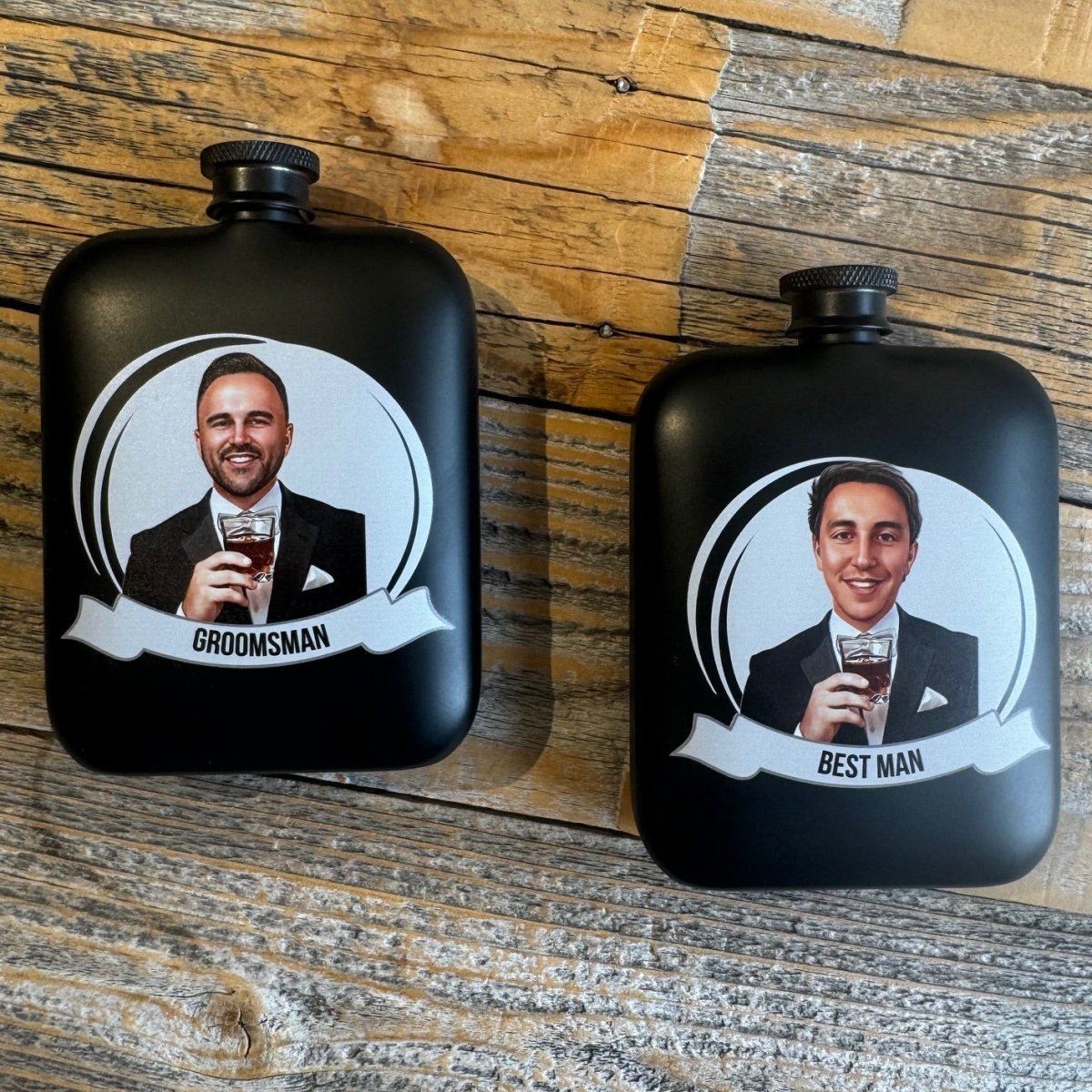 Unique Personalized Groomsmen Grins Flask Customized Groomsmen Gifts Gifts for Men by Groovy Guy
