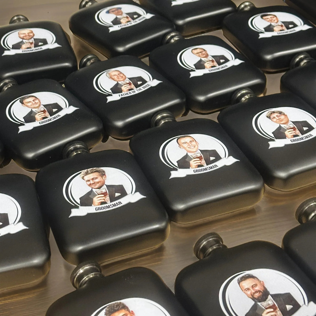 Unique Personalized Groomsmen Grins Flask Customized Groomsmen Gifts Gifts for Men by Groovy Guy