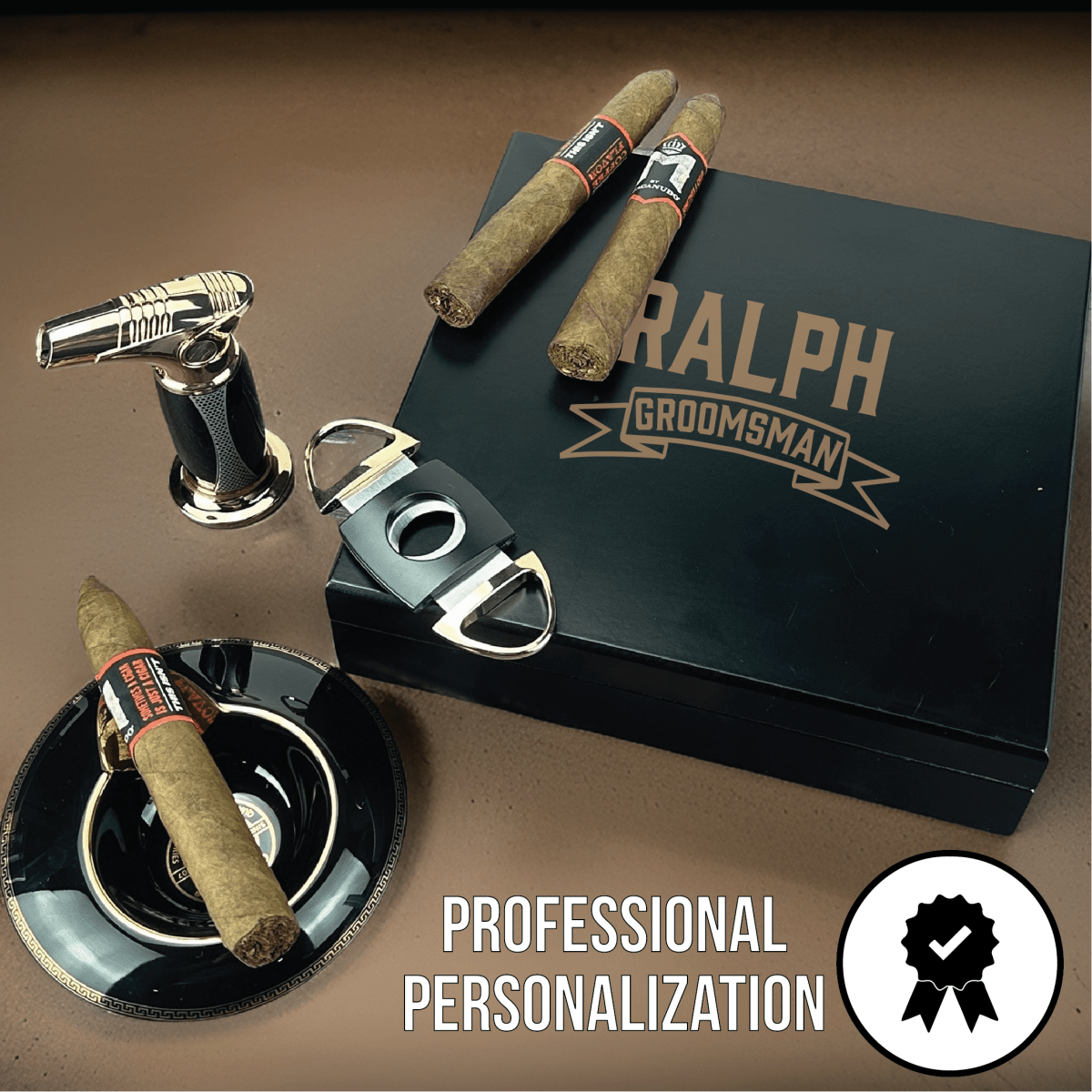 Unique Personalized Classic Groomsman Cigar Gift Set Customized Groomsmen Gifts Gifts for Men by Groovy Guy
