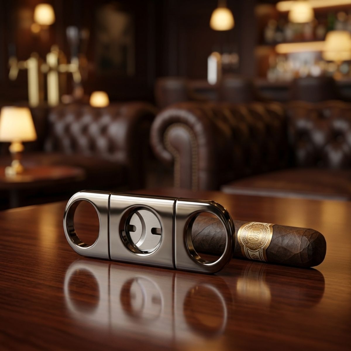 heavy-bodied gun metal cigar cutter
