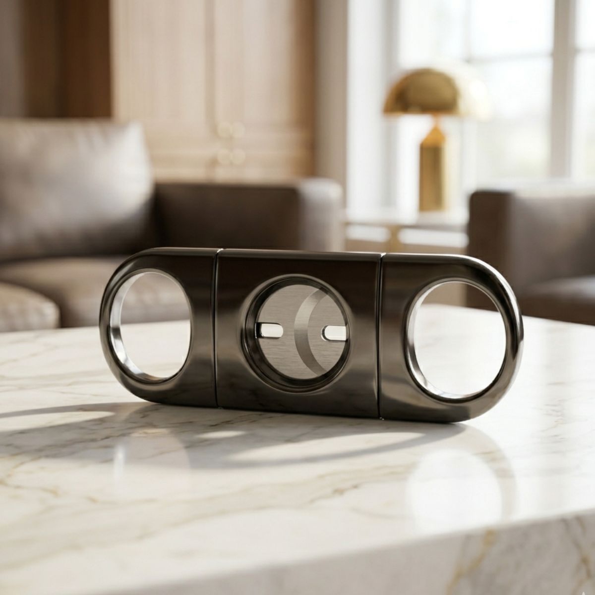 heavy-bodied gun metal cigar cutter
