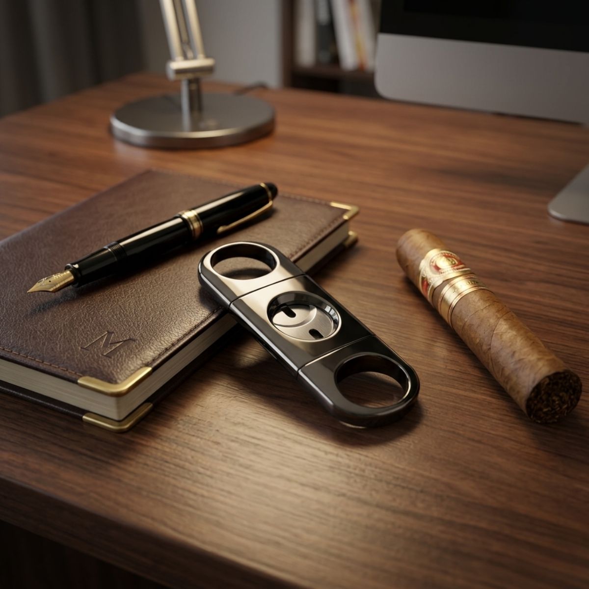 heavy-bodied gun metal cigar cutter