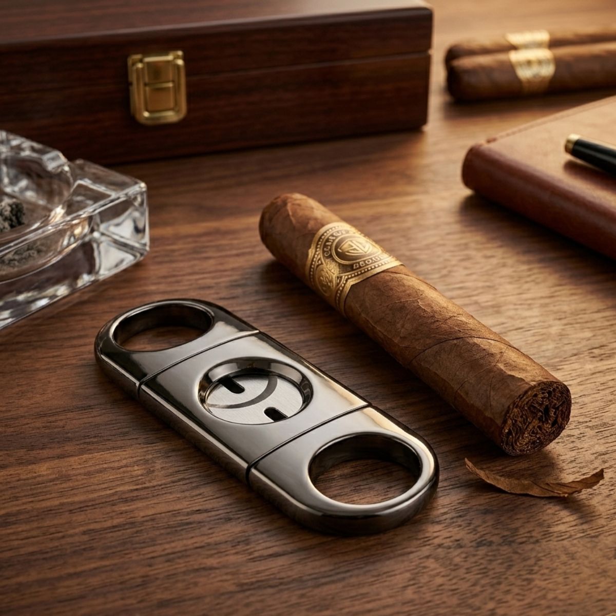heavy-bodied gun metal cigar cutter