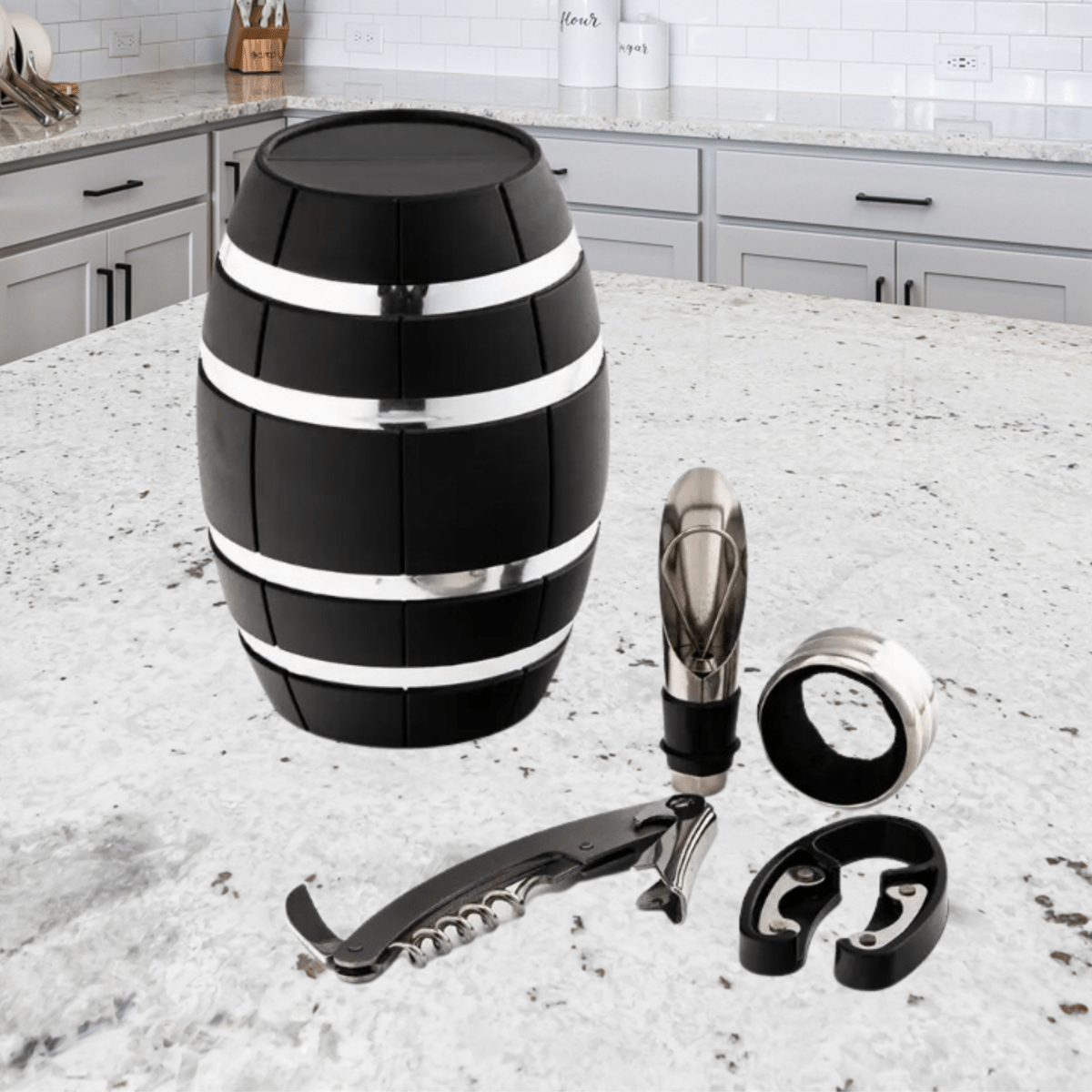 Unique Personalized Mini Wine Barrel Bottle Opener Set Customized wine Gifts for Men by Groovy Guy