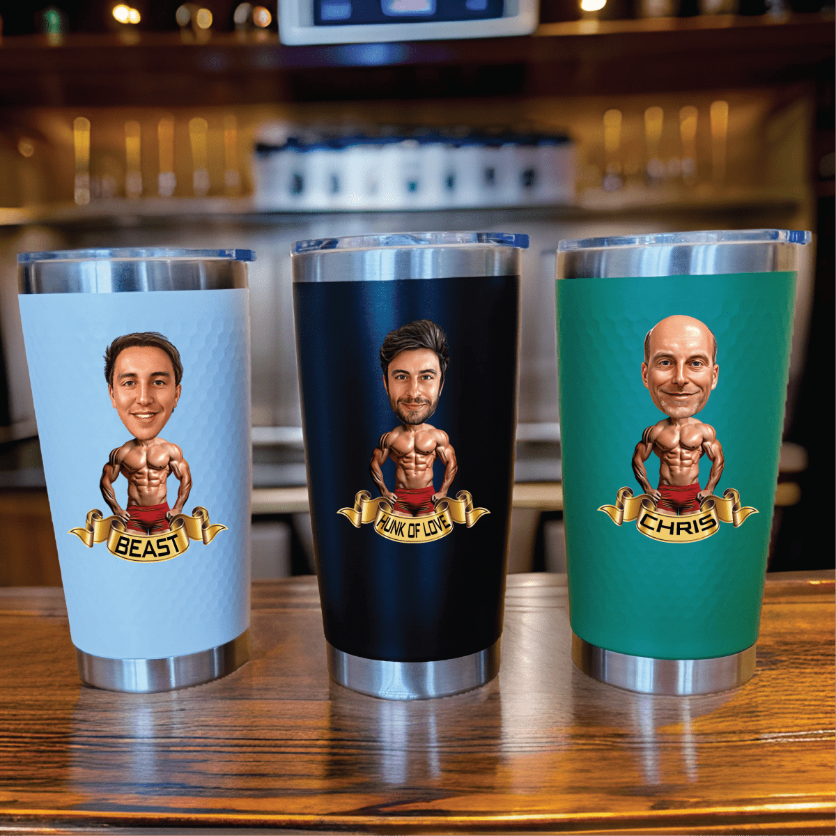 Unique Personalized Hunk On A Cup Customized Gifts for Men by Groovy Guy
