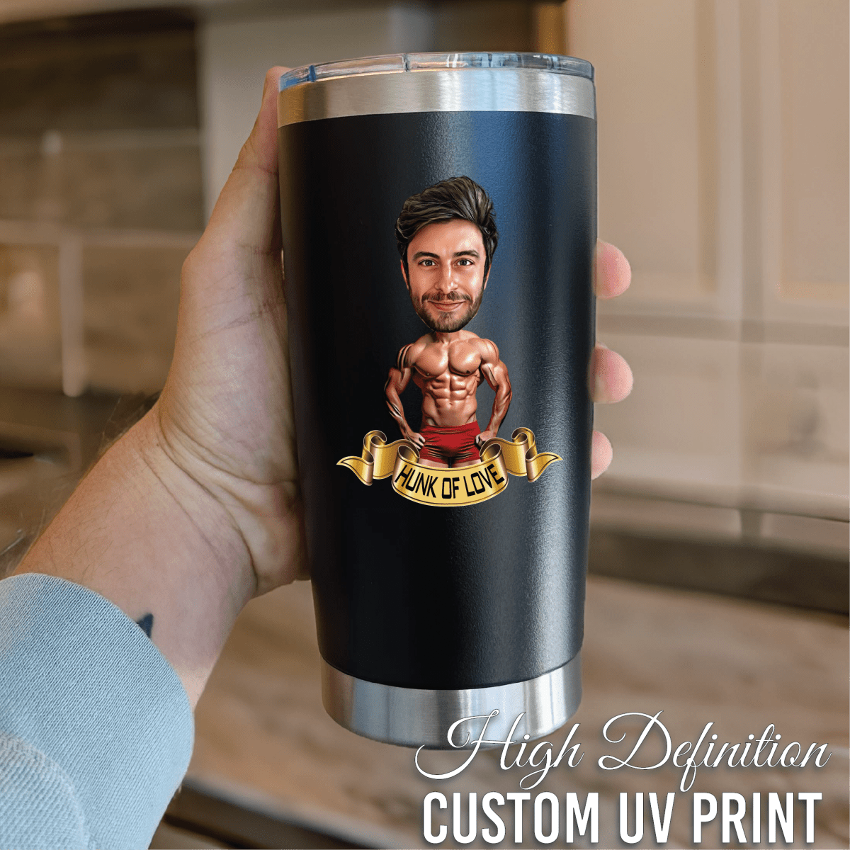 Unique Personalized Hunk On A Cup Customized Gifts for Men by Groovy Guy