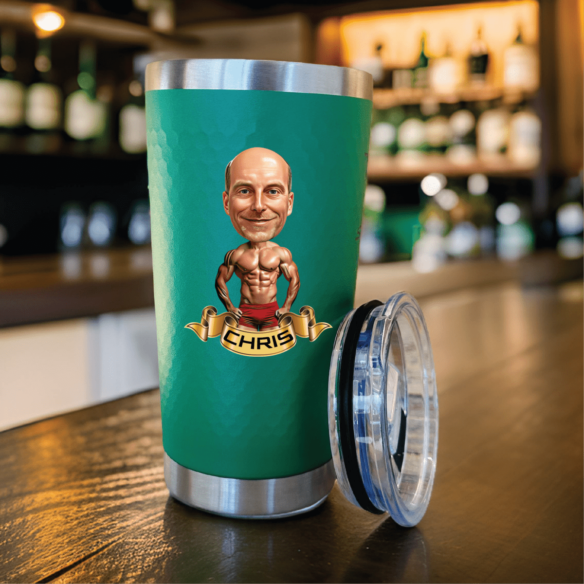 Unique Personalized Hunk On A Cup Customized Gifts for Men by Groovy Guy