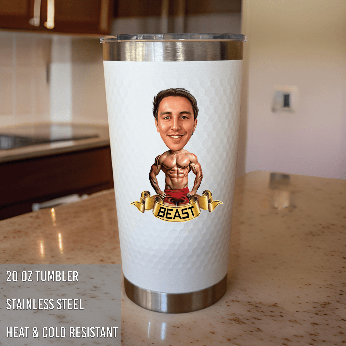 Unique Personalized Hunk On A Cup Customized Gifts for Men by Groovy Guy
