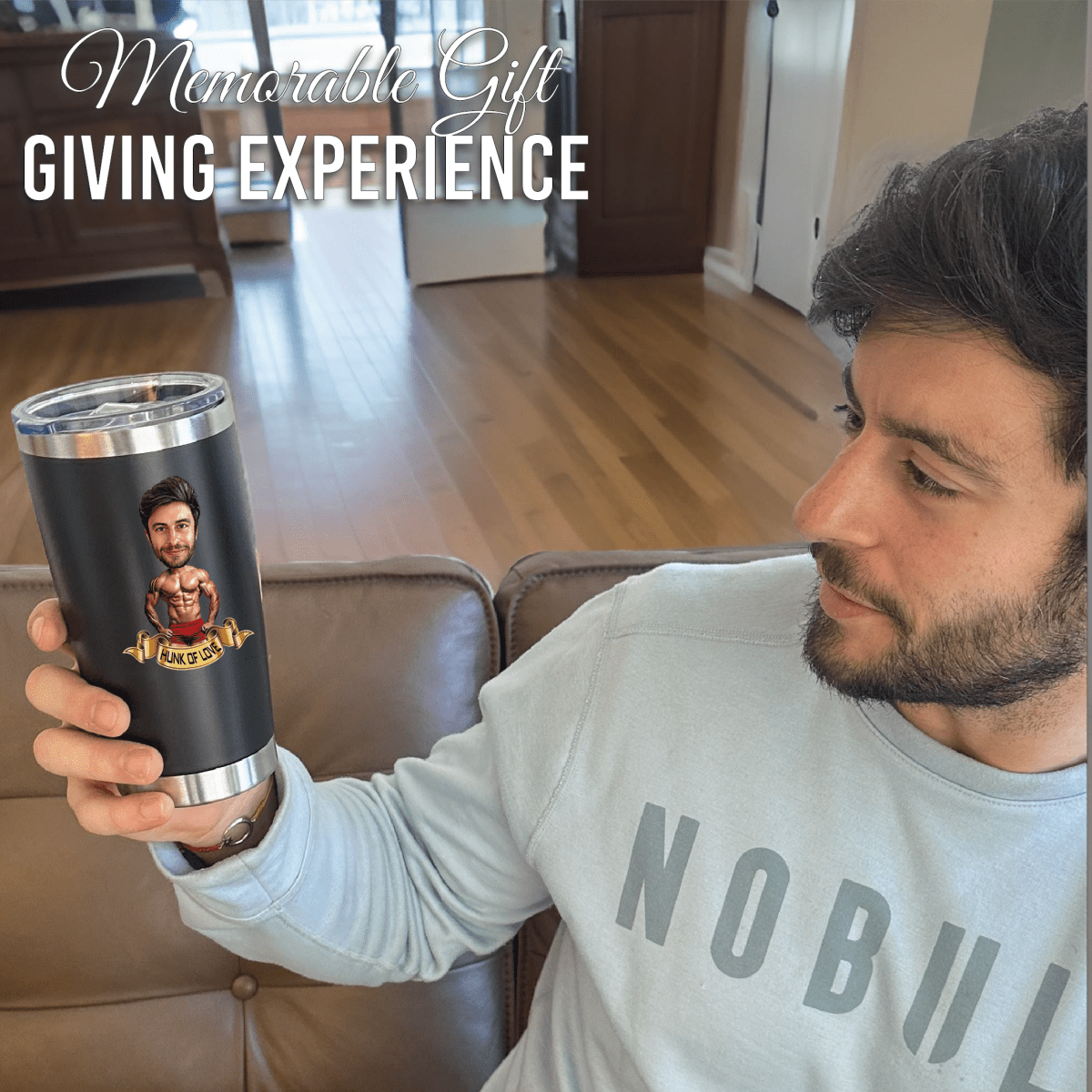 Unique Personalized Hunk On A Cup Customized Gifts for Men by Groovy Guy