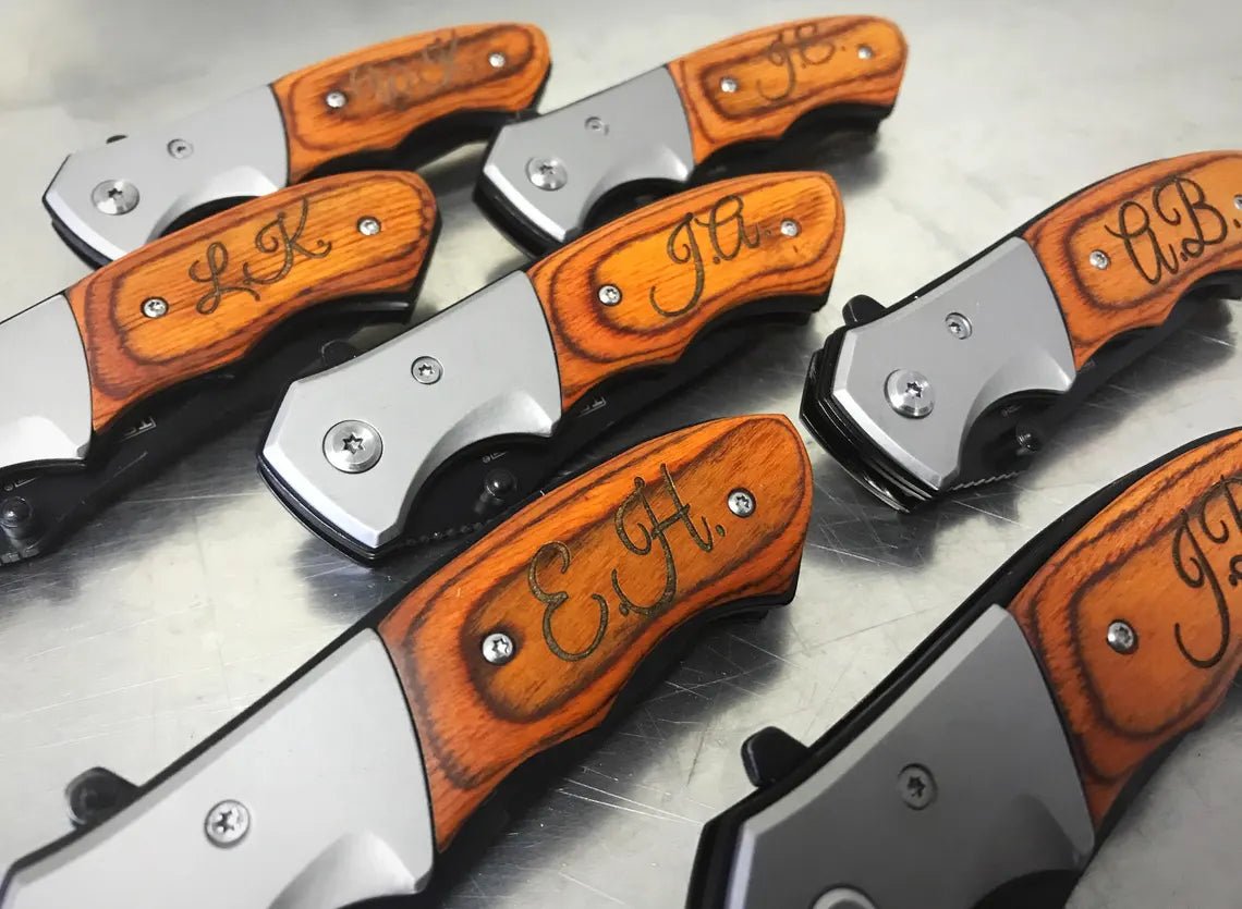 Unique Personalized Wolf Pack Stabber Customized Knife Gifts for Men by Groovy Guy