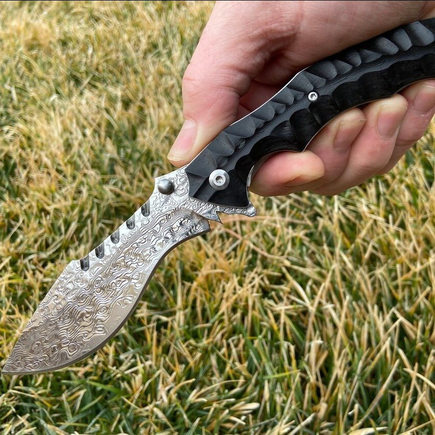 Unique Personalized Damascus EDC Razor Customized Knives Gifts for Men by Groovy Guy