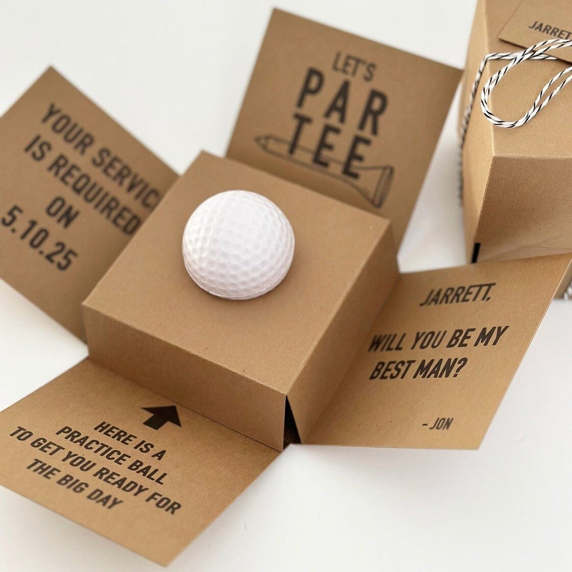 Unique Personalized Wedding Party Golf Proposal Box Customized Proposal Box Gifts for Men by Groovy Guy