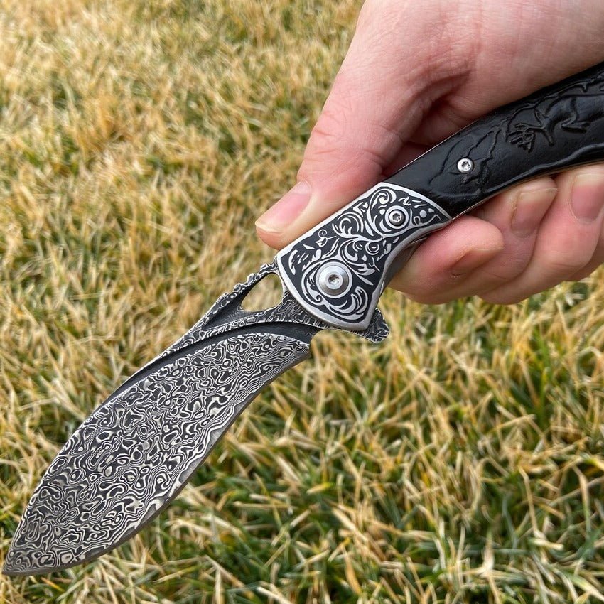 Unique Personalized Damascus Deer Handle Customized Knives Gifts for Men by Groovy Guy