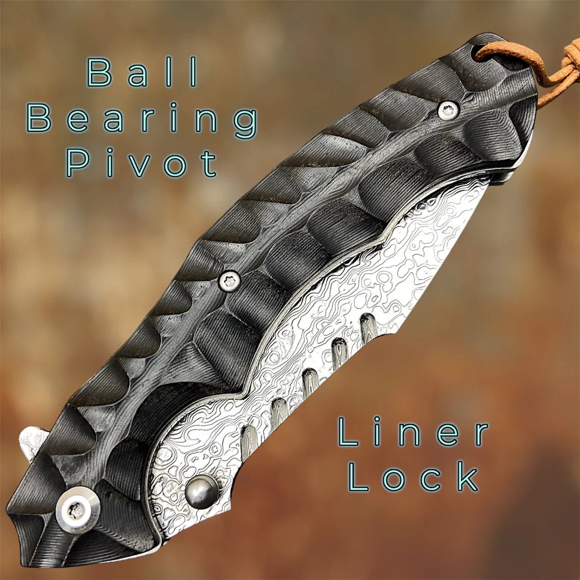 Unique Personalized Elegant Ebony EDC Knife Customized Damascus Knife Gifts for Men by Groovy Guy