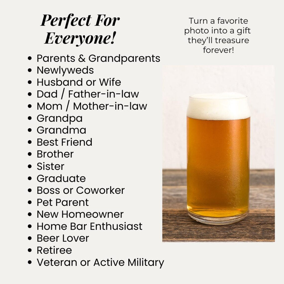 Candid Can Personalized Beer Glass