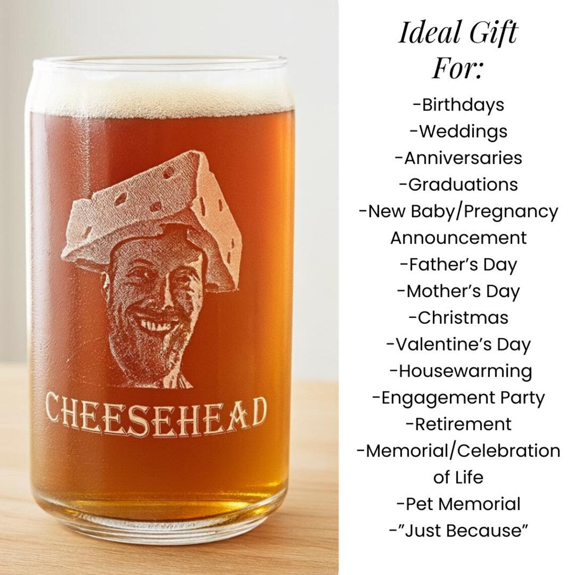 Candid Can Personalized Beer Glass