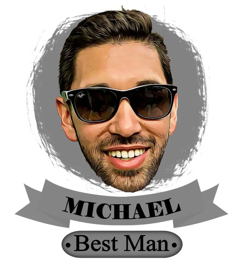 Unique Personalized Caricature Flask Customized Gifts for Men by Groovy Guy