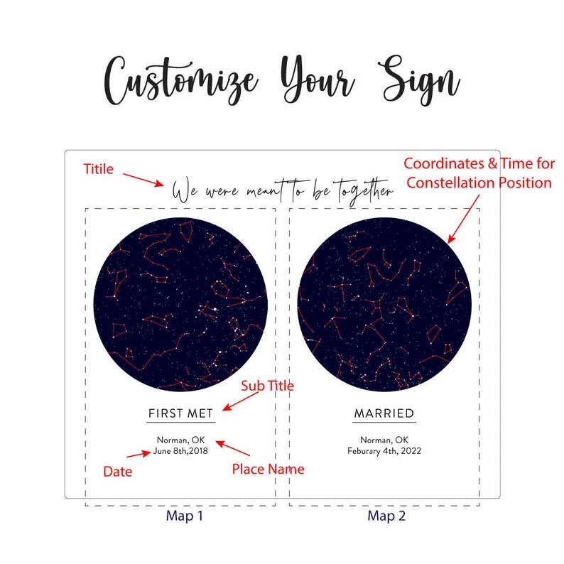 Unique Personalized Night We Met Star Map Customized Anniversary Gifts for Men by Groovy Guy