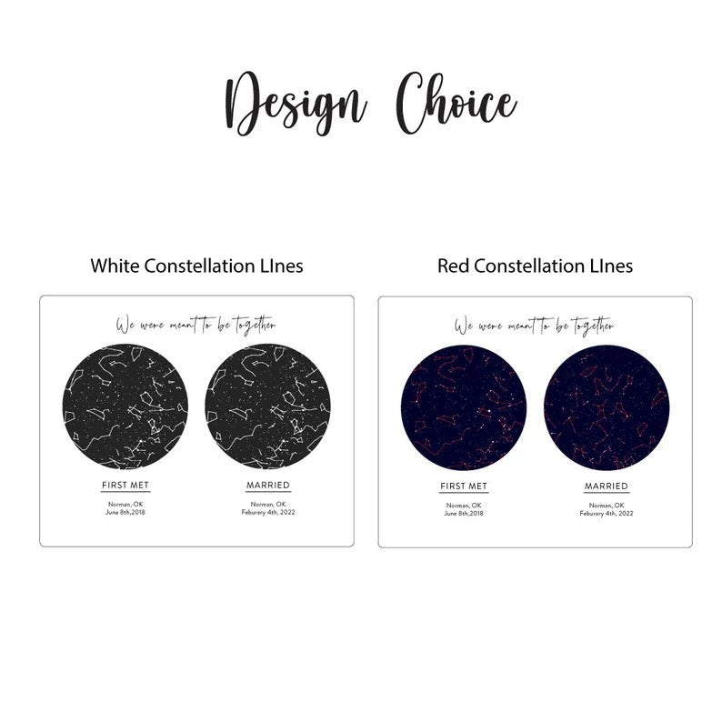 Unique Personalized Night We Met Star Map Customized Anniversary Gifts for Men by Groovy Guy