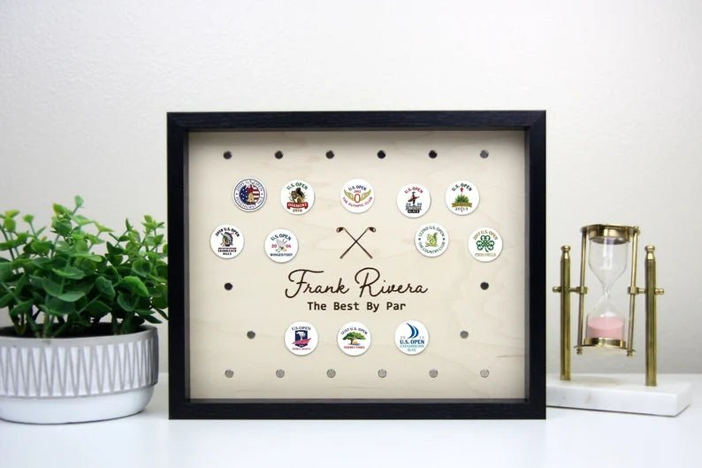 Unique Personalized Golf Marker Display Frame Customized Golf Gifts for Men by Groovy Guy