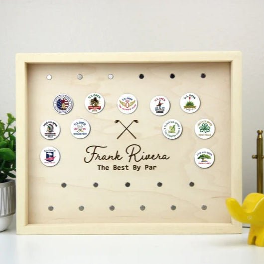 Unique Personalized Golf Marker Display Frame Customized Golf Gifts for Men by Groovy Guy