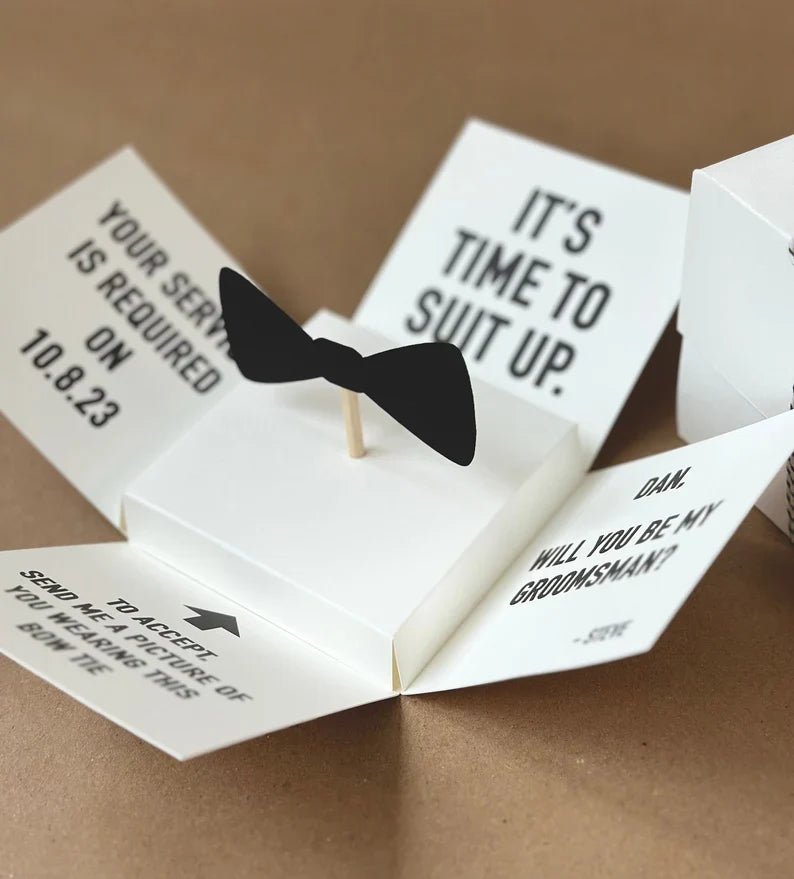 Unique Personalized Funny Groomsman Proposal Box Customized Proposal Box Gifts for Men by Groovy Guy