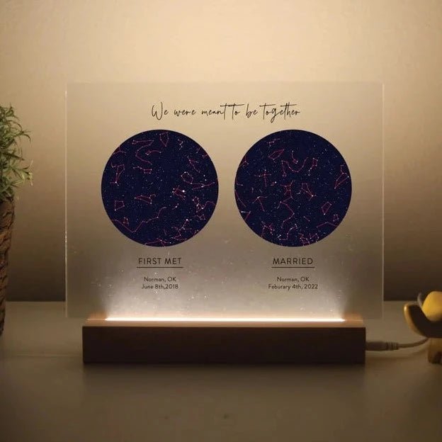 Unique Personalized Night We Met Star Map Customized Anniversary Gifts for Men by Groovy Guy