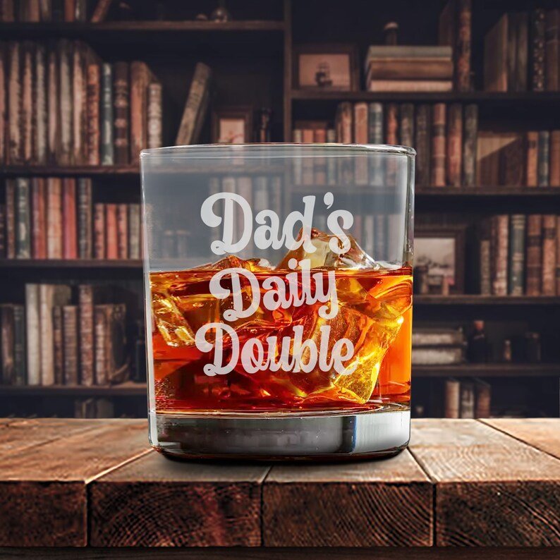 Unique Personalized Engraved Bourbon Glass For Dad Customized Whiskey Glass Gifts for Men by Groovy Guy