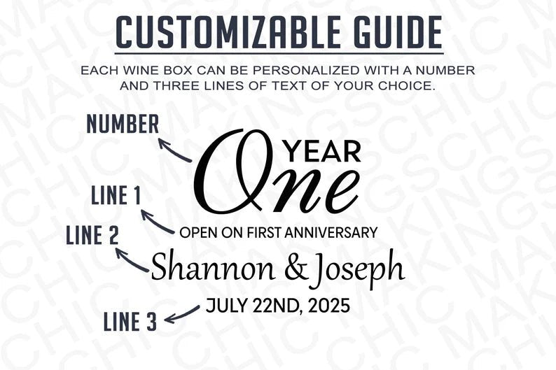 Unique Personalized Anniversary Wine Box Customized Anniversary Gifts for Men by Groovy Guy