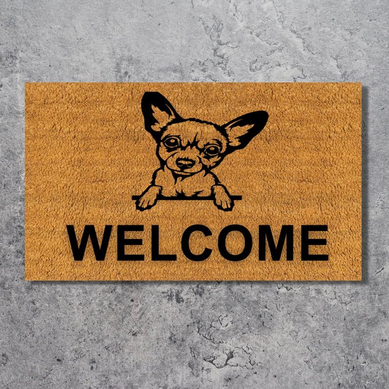 Unique Personalized Custom Dog Door Mat Customized housewarming gift Gifts for Men by Groovy Guy