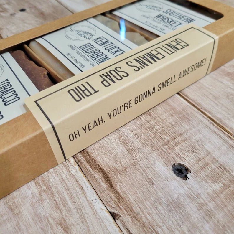 Unique Personalized Gentleman's Soap Trio Customized Soap Gifts for Men by Groovy Guy