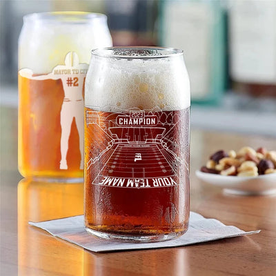 Fantasy Football Glass Beer Can
