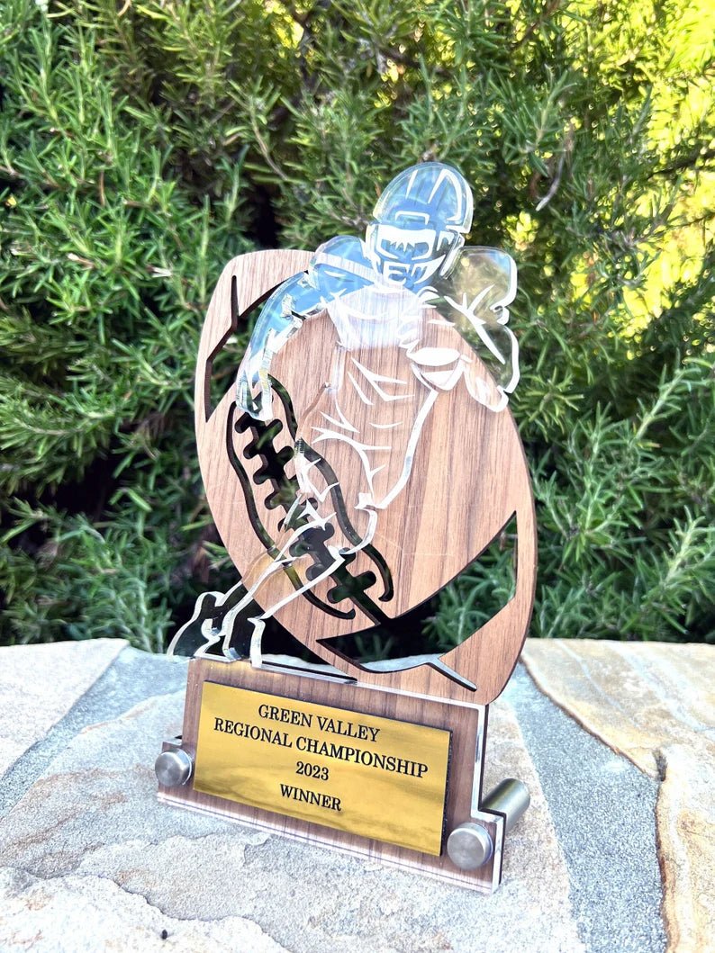 Unique Personalized Custom Football Trophy Customized Football Gifts for Men by Groovy Guy