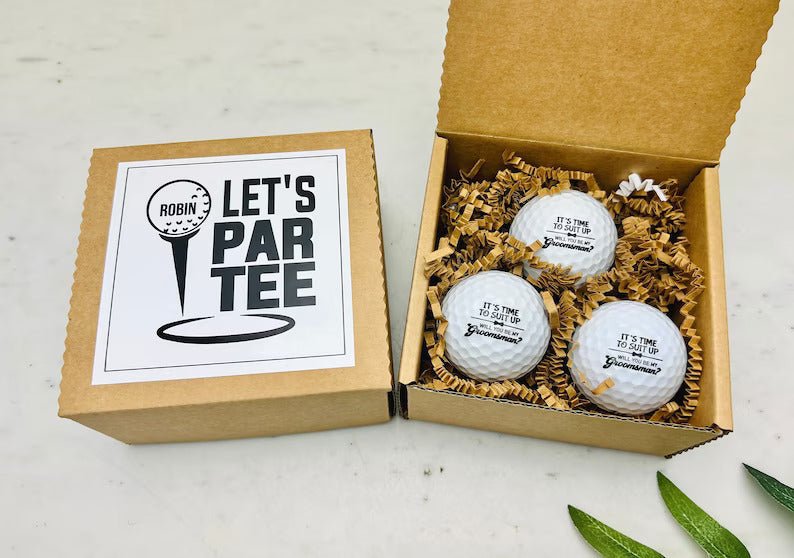 Unique Personalized Groomsman Proposal Golf Ball Set Customized Golf Ball Gifts for Men by Groovy Guy